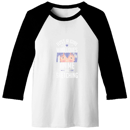 Anime Sketching Japanese Cosplay Baseball Tees