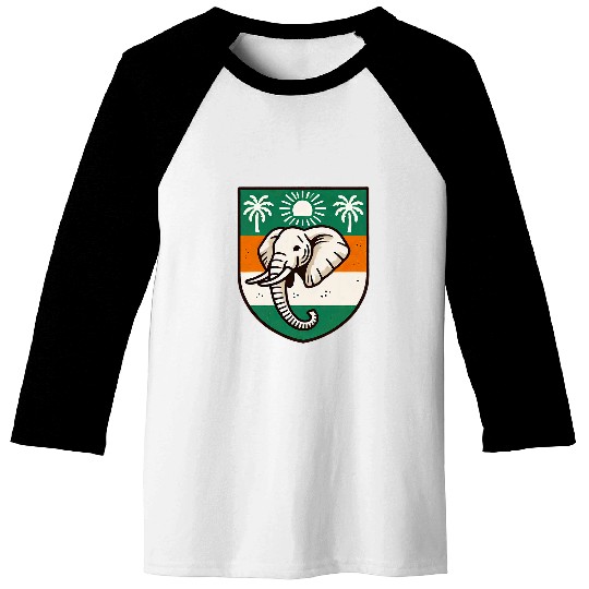 Ivory Coast Ivorian Elephant Flag Wear Baseball Tees