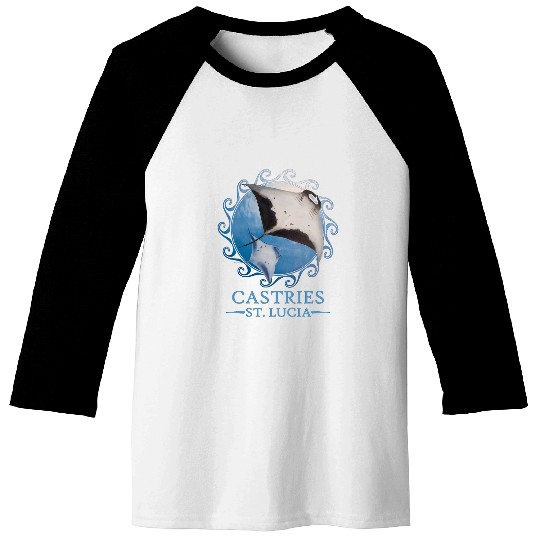 Castries St Lucia Stingray Manta Ray Ocean Animals Baseball Tees