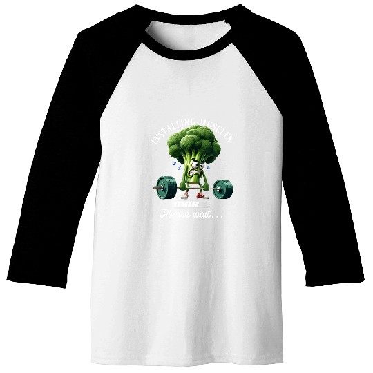 Deadsslift Broccoli Gym Fitness Motivation Bodybuilding Baseball Tees