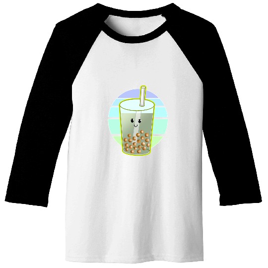 Bubble Tea Cartoon Drawing Baseball Tees