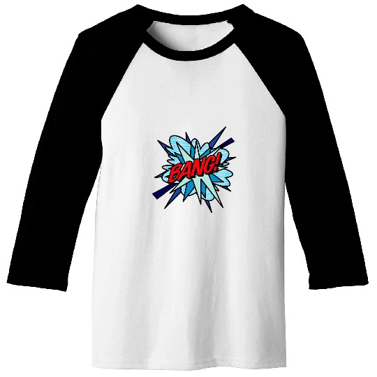 BANG Comic Book Pop Art Fun Superhero Design Baseball Tees