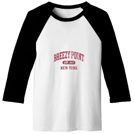 Breezy Point New York Retro Preppy Throwback Souvenir Baseball Tees