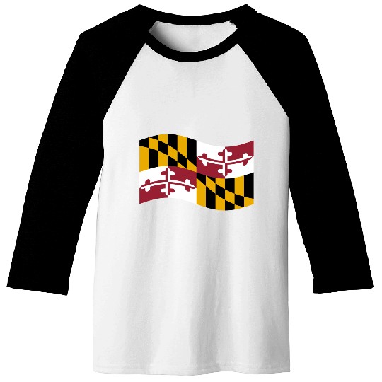 Waving Maryland Flag Baseball Tees