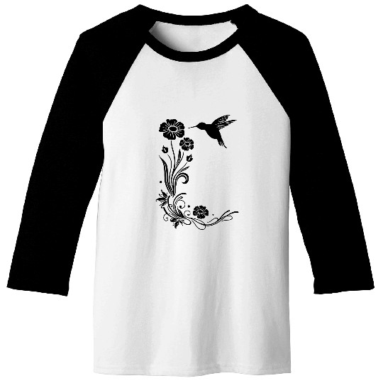 Hummingbird, colibri with hibiscus Baseball Tees
