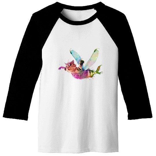 Psychedelic flying catfish Baseball Tees