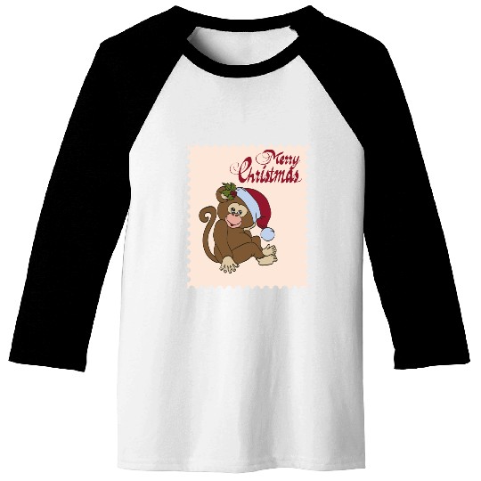 Christmas monkey Baseball Tees