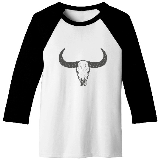 buffalo skull Baseball Tees