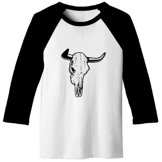 buffalo skull Baseball Tees