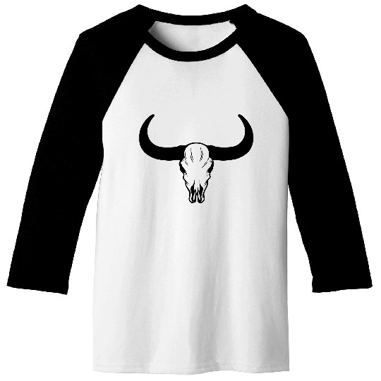 buffalo skull Baseball Tees