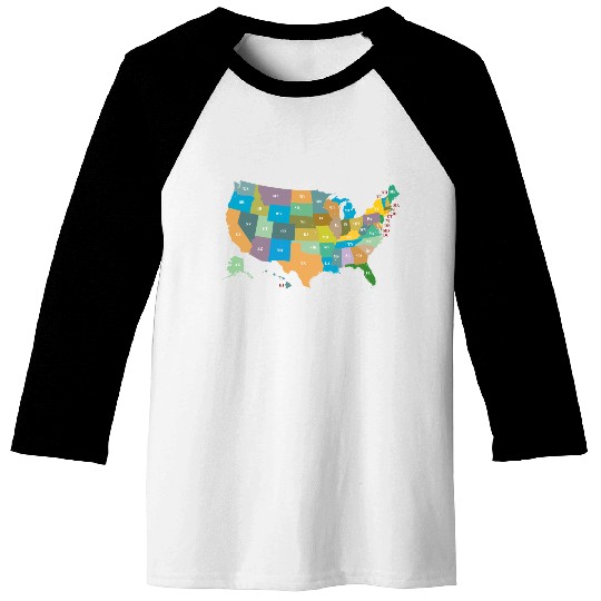 US States Baseball Tees