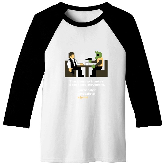 Han and Greedo 8-Bit Baseball Tees