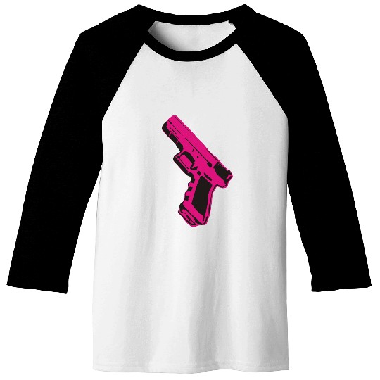 Pink gun Baseball Tees