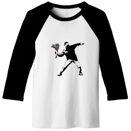 Banksy Rage Flower Thrower Baseball Tees