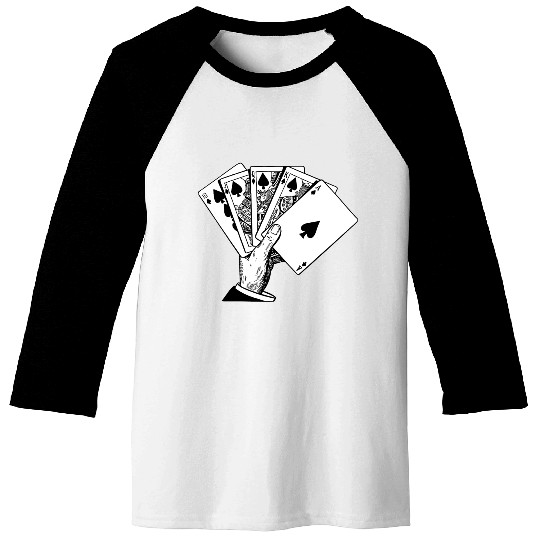 Royal Flush Vintage Illustration Baseball Tees