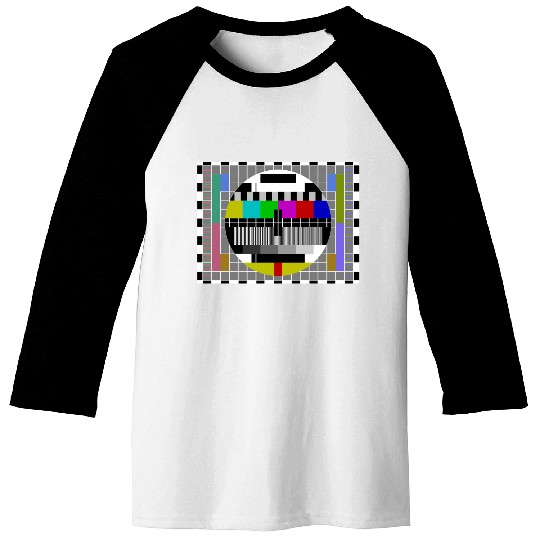 TV Video Test Pattern Screen Baseball Tees