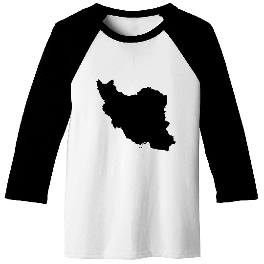 Iran map silhouette Baseball Tees