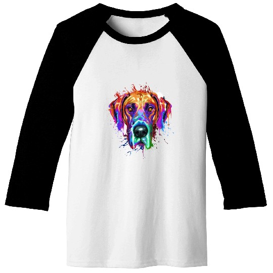 Great Dane Splash Art Baseball Tees