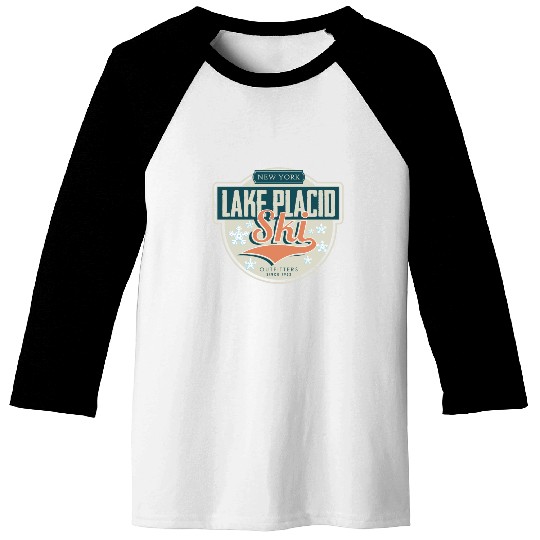 Skiing Ski Ski holidays Skier Lake Placid Outfitte Baseball Tees