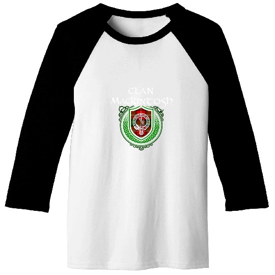 Mackintosh Surname Scottish Clan Tartan Crest Baseball Tees