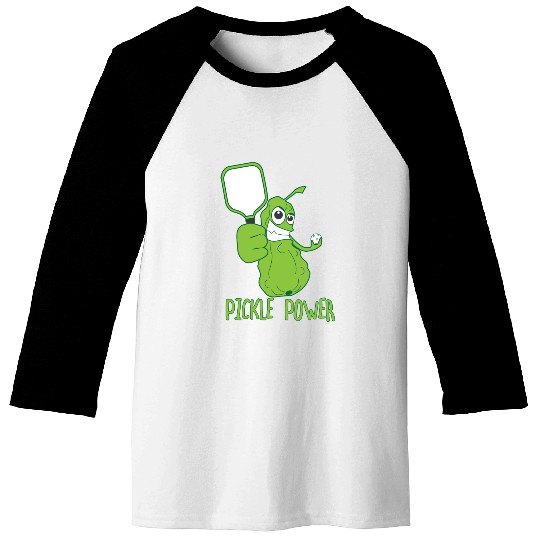 Pickleball Funny Pickle Power Baseball Tees