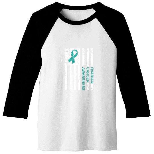 USA Flag Ovarian Cancer Awareness Baseball Tees