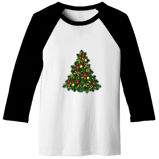 Image: Christmas tree Baseball Tees