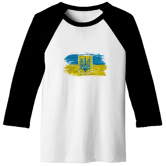 Ukraine Flags Design with the National Colors Baseball Tees