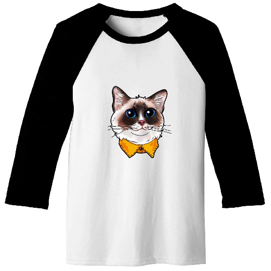 Ragdoll Cat Face Cats funny cute sweet Kitty gift Baseball Tees