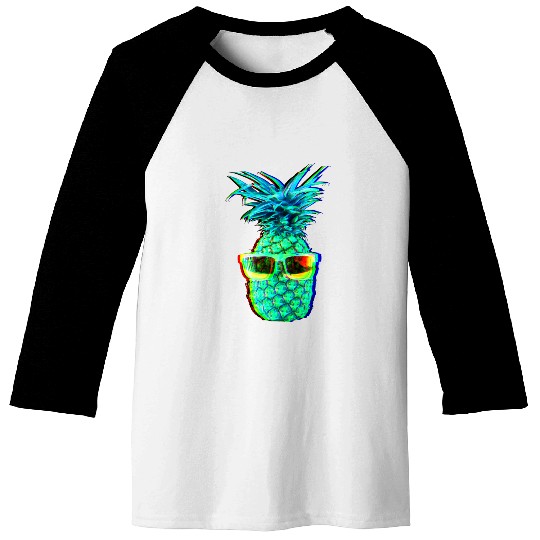 EDM Pineapple EDM Trippy Neon Rave Baseball Tees