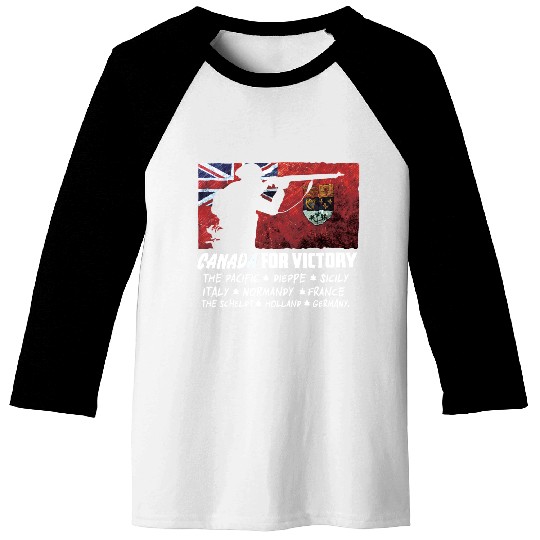Canadian World War 2 Battles Baseball Tees