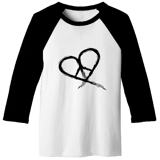 Peace Symbol Hippie Heart Peace Freedom Love Baseball Tees