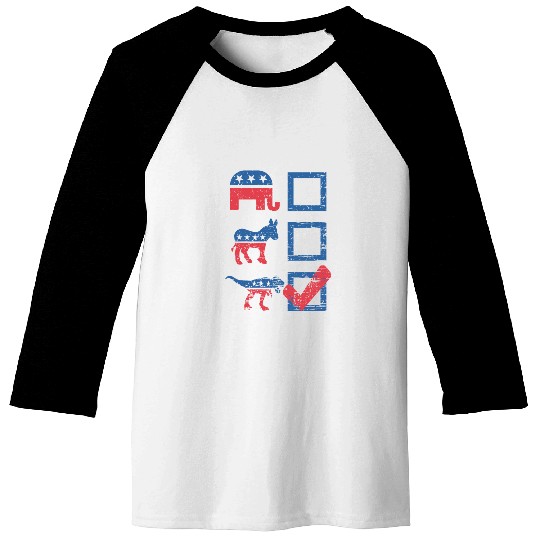 Election Ballot USA Flag Elephant Donkey Dino Gift Baseball Tees