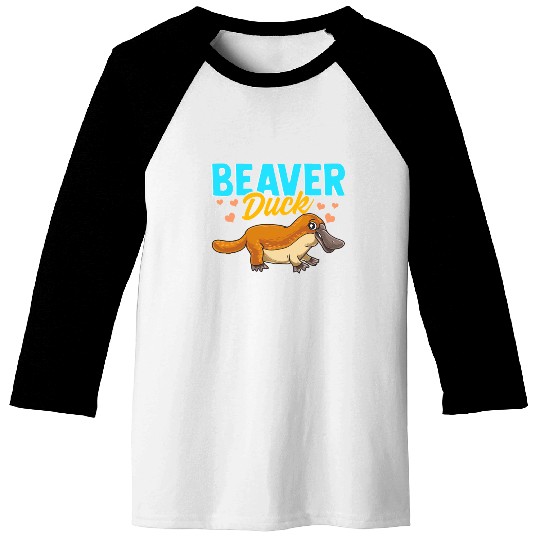 Beaver Duck Platypus Pun Cute Duck Billed Platypus Baseball Tees