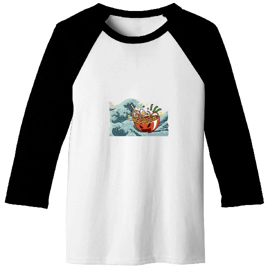 Ramen Monster Wave Kanagawa Baseball Tees