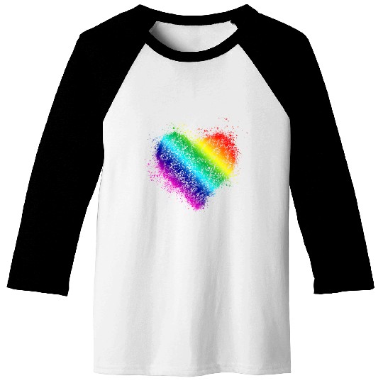 Rainbow Heart Vintage <3 Baseball Tees