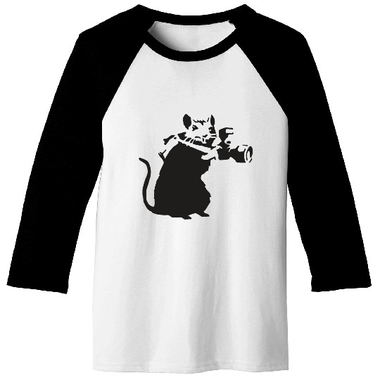 Rat with camera - Banksy Graffiti Baseball Tees