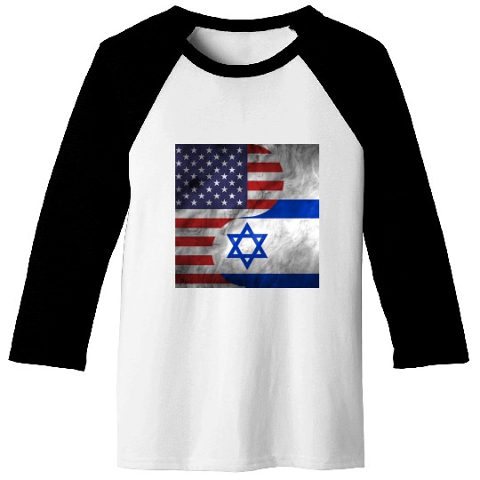 USA Israel Dual Yin Yang Flag Baseball Tees
