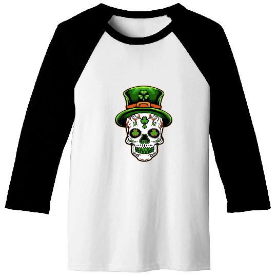 Sugar Skull St Patricks Day Baseball Tees