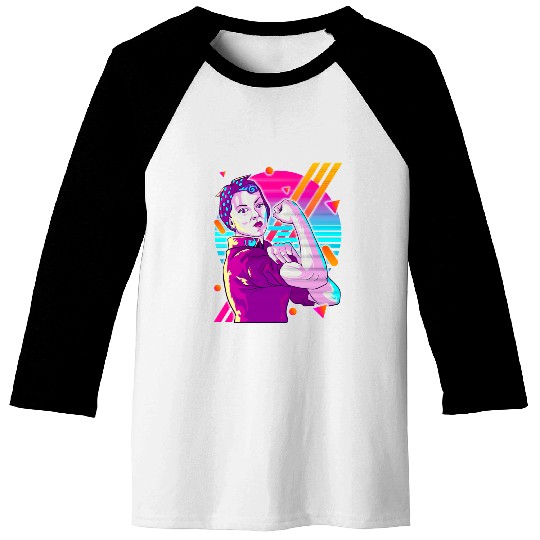 Rosie The Riveter Vaporwave Baseball Tees