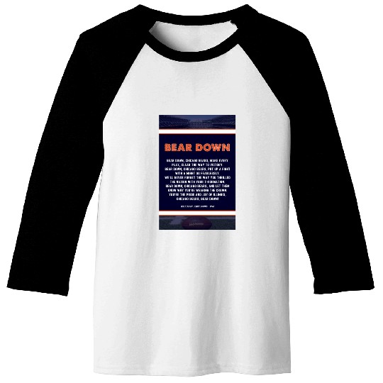 Bear Down Lyrics Poster Baseball Tees
