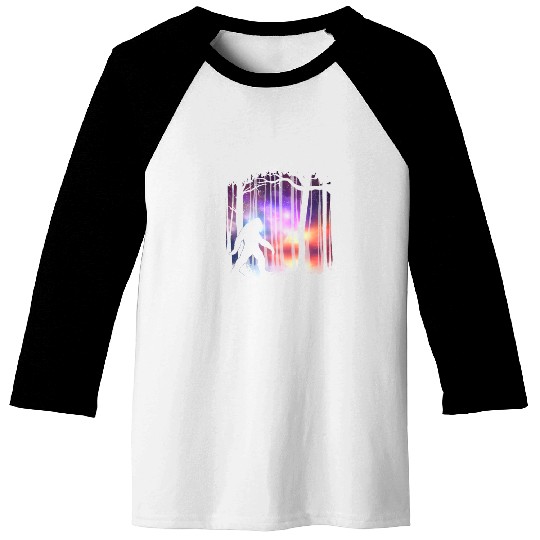 Bigfoot Northern Lights - Space Galaxy Aurora Baseball Tees
