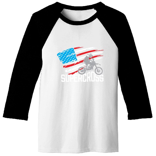 Supercross Motocross Racing Biker Baseball Tees