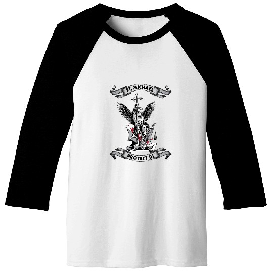 Archangel Saint Michael Protect Us Defend Us Baseball Tees