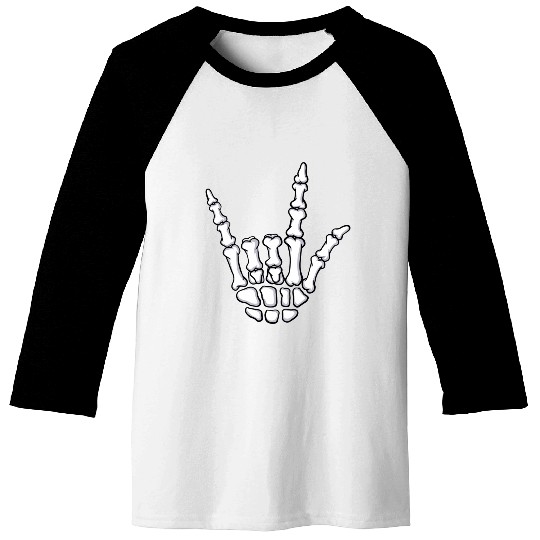 I Love You Sign Language Gift Skeleton Hand Hallow Baseball Tees