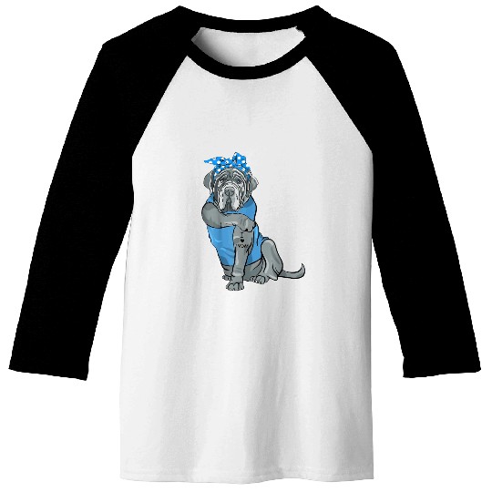 Neapolitan Mastiff Dog Tattoo I Love Mom Baseball Tees