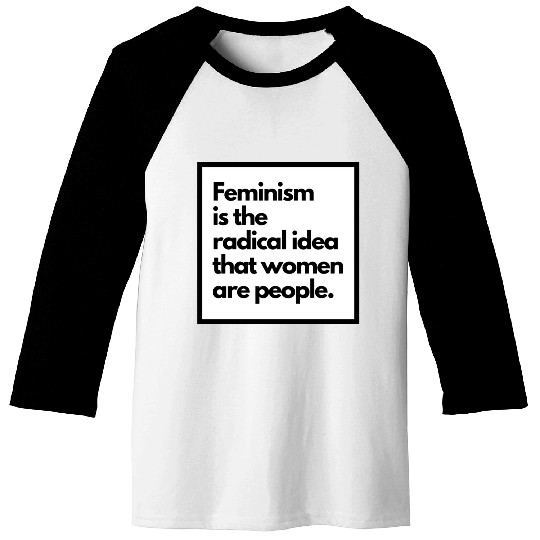 Feminism solid back sticker Baseball Tees