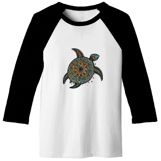 Tribal Hawaiian Sea Turtle Baseball Tees World Turtle
