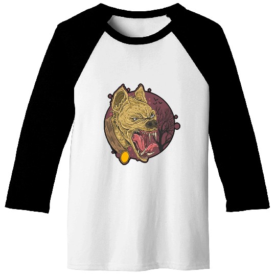 wild hyena angry face head Baseball Tees