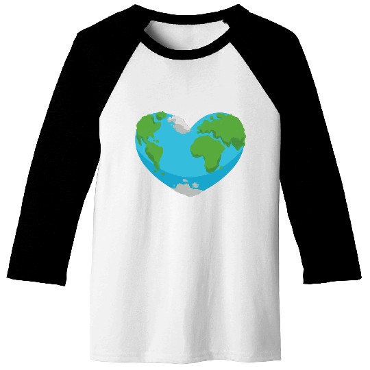 Earth heart nature planet design Baseball Tees